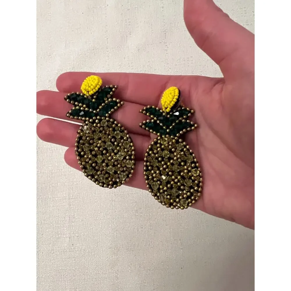 Pineapple Earrings Beaded Tropical‎ Beach Stylish Boho Stud Earring